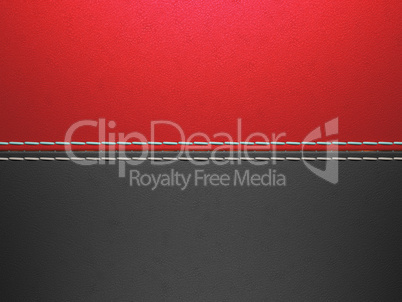 Red and black horizontal stitched leather background