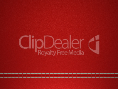 Red stitched leather background