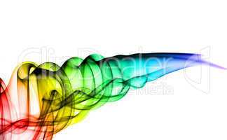 Abstract colorful smoke pattern on white