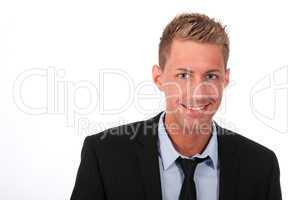 Young business man smiling