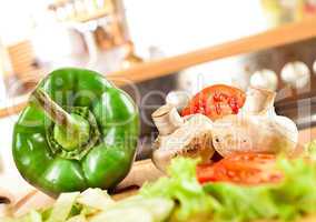 Vegetables bell pepper and tomato
