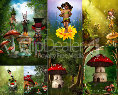 fairytale world collage