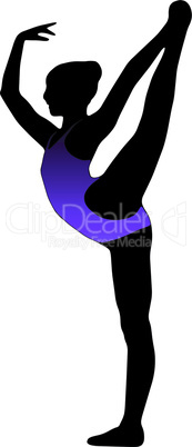 Dance girl ballet silhouettes - vector