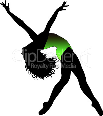 Dance girl ballet silhouettes - vector