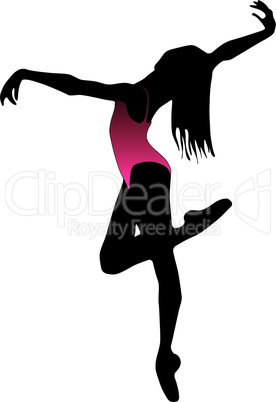 Dance girl ballet silhouettes - vector