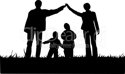illustration with family silhouettes