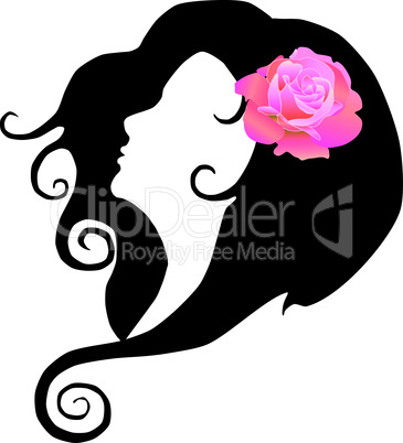 vector girl with rose