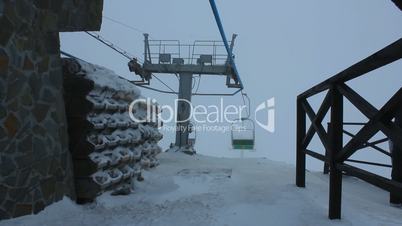 Ski lift timelapse in Carpathians, Ukraine
