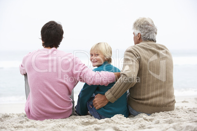 Grandfather, Father And Grandson