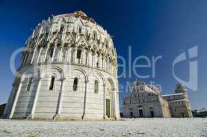 Piazza dei Miracoli in Pisa after a Snowstorm