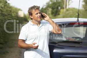 Driver Broken Down On Country Road