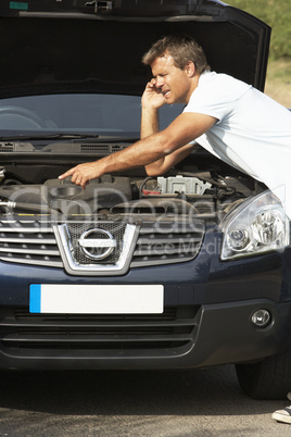 Driver Broken Down On Country Road