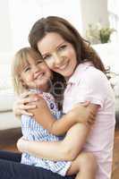 Close Up Of Affectionate Mother And Daughter At Home