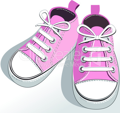 Children pink shoes