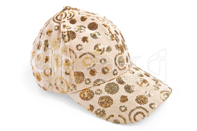 Cap beige patterned