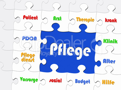 Pflege - Business Konzept - Puzzle Style