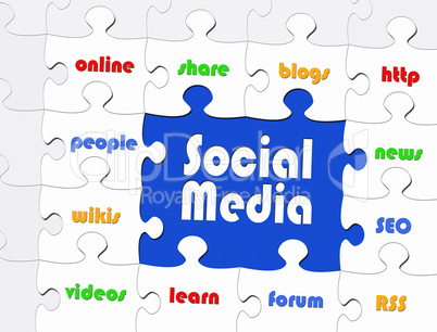 Social Media - Business Concept - Puzzle