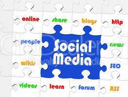 Social Media - Business Concept - Puzzle
