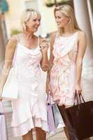 Senior Mother And Daughter Enjoying Shopping Trip Together
