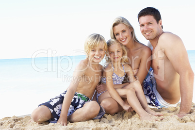 Portrait Of Family On Summer Beach Holiday