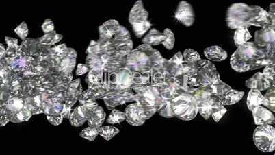 Loopable diamonds or gems flow with slow motion