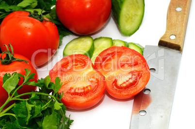 Tomatoes, cucumber and parsley