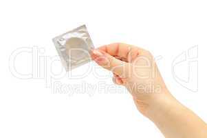condom in female hand