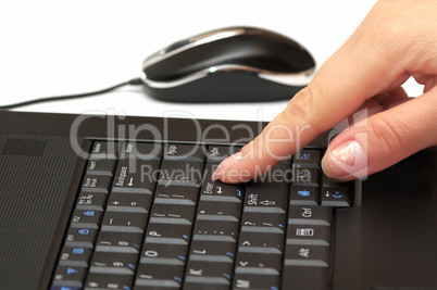 finger& laptop