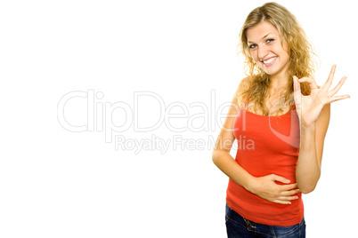 Young girl is happy