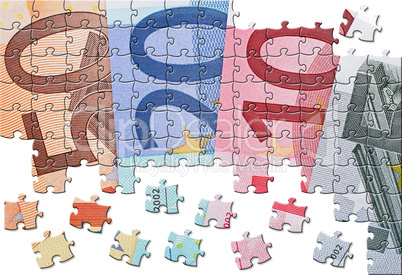 Geldscheine Euro - Puzzle Style