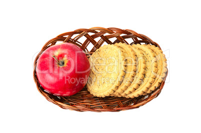 apples and biscuit in basket