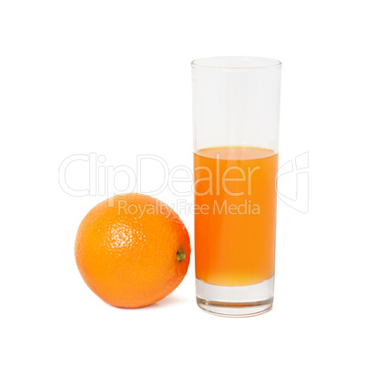 Glass with juice and fruit