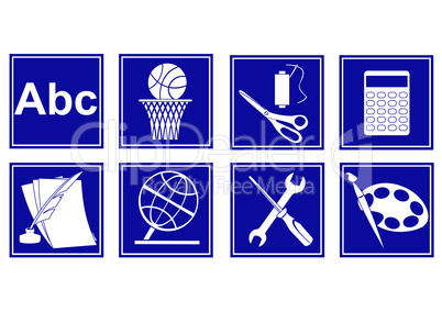 Set of educational symbols