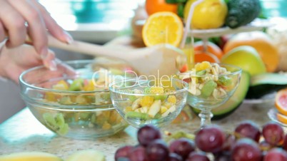 preparing fruit salad