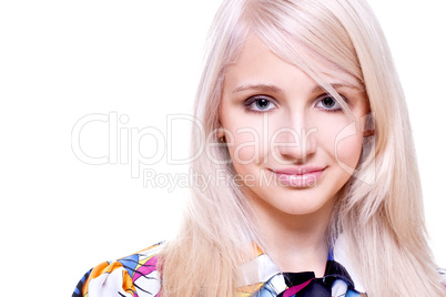 beautiful women in a colored shirt