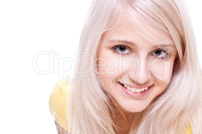 beautiful women in a yellow shirt