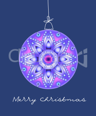 card with Christmas ball
