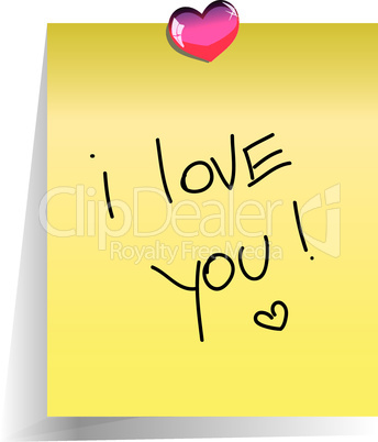 love you paper note with place for your text