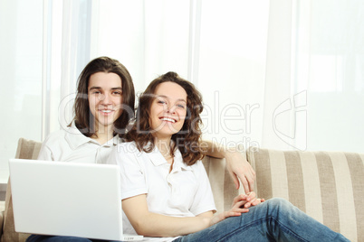 Couple With Laptop