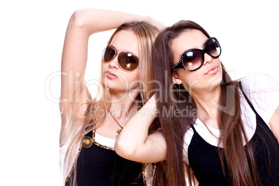 two beautiful women in a suit