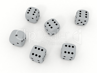 White playing dice