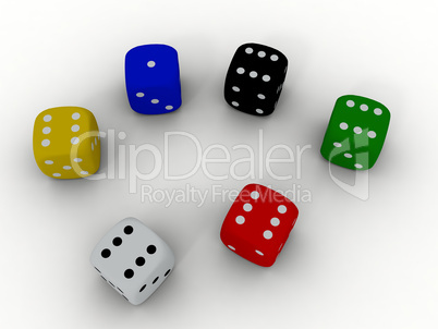 Color playing dice