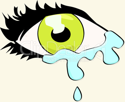 Cartoon eye crying