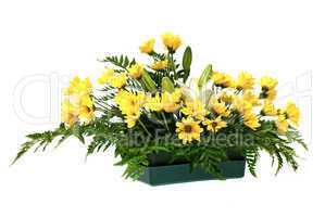 Yellow daisy and white flowers arrangement