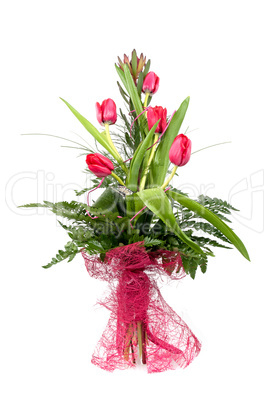 Bouquet of beautiful red tulips