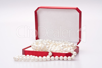 pearls in a red box