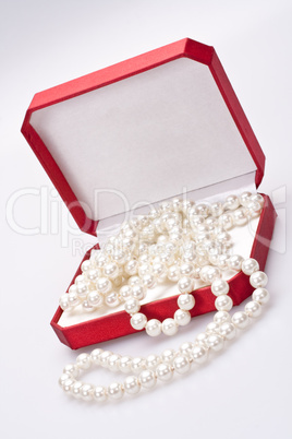 pearls in a red box