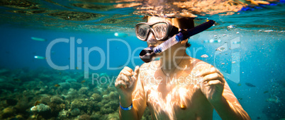 Snorkeler. Red sea