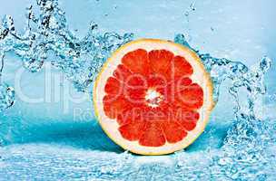 grapefruit and water