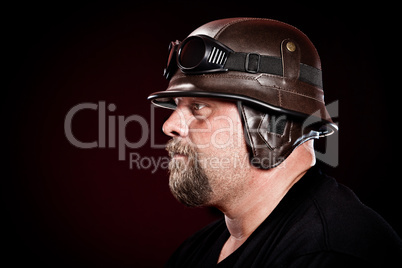 biker in a helmet